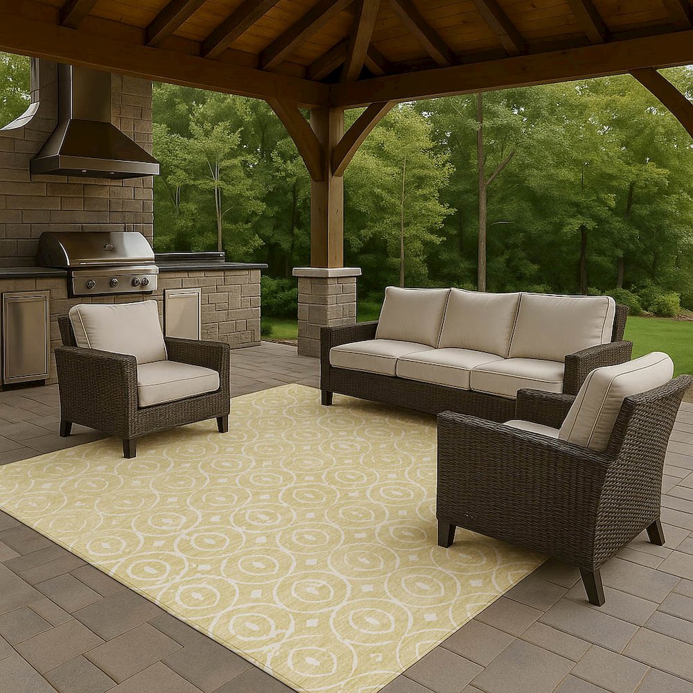 Luxury Washable Indoor/Outdoor The Reserve Wheat 8' x 10' Rug