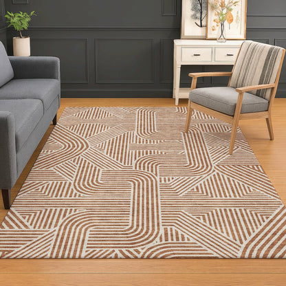 Luxury Washable Indoor/Outdoor The Reserve Paprika 8' x 10' Rug