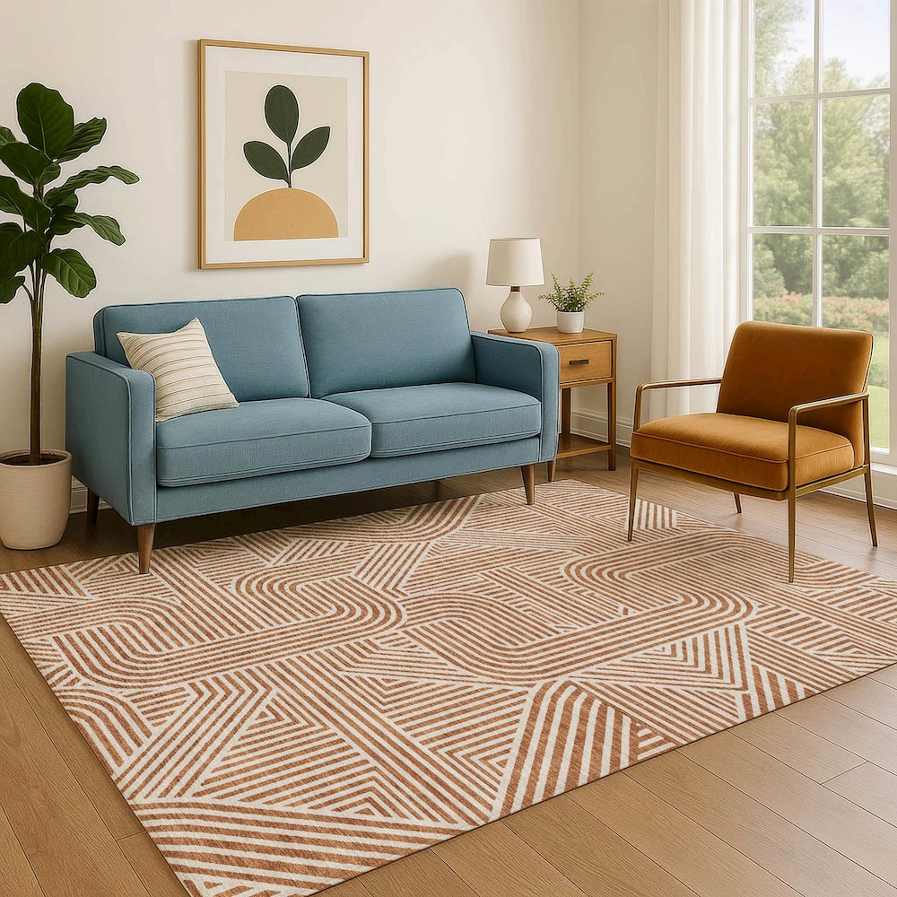 Luxury Washable Indoor/Outdoor The Reserve Paprika 8' x 10' Rug