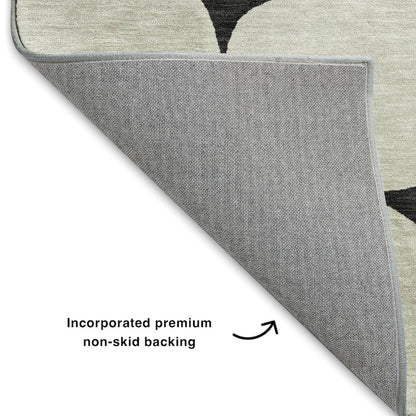 Luxury Washable Indoor/Outdoor The Reserve Black 3' x 5' Rug