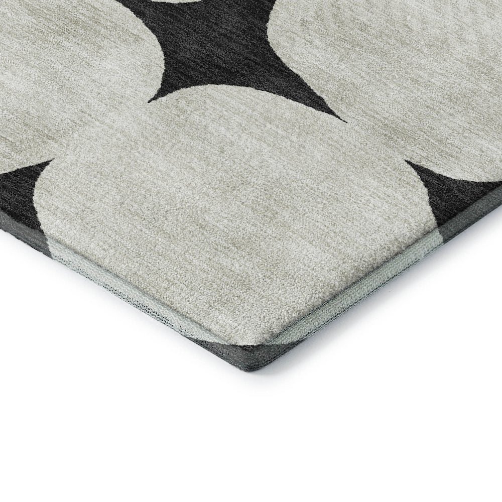 Luxury Washable Indoor/Outdoor The Reserve Black 3' x 5' Rug