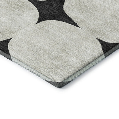Luxury Washable Indoor/Outdoor The Reserve Black 3' x 5' Rug