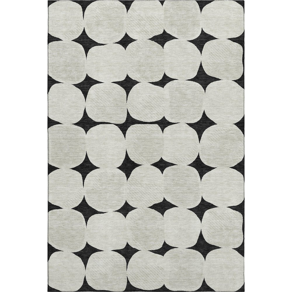 Luxury Washable Indoor/Outdoor The Reserve Black 8' x 10' Rug