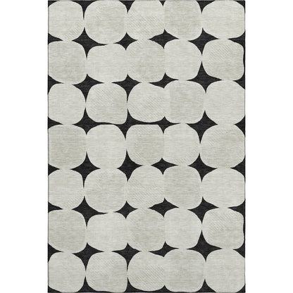 Luxury Washable Indoor/Outdoor The Reserve Black 8' x 10' Rug