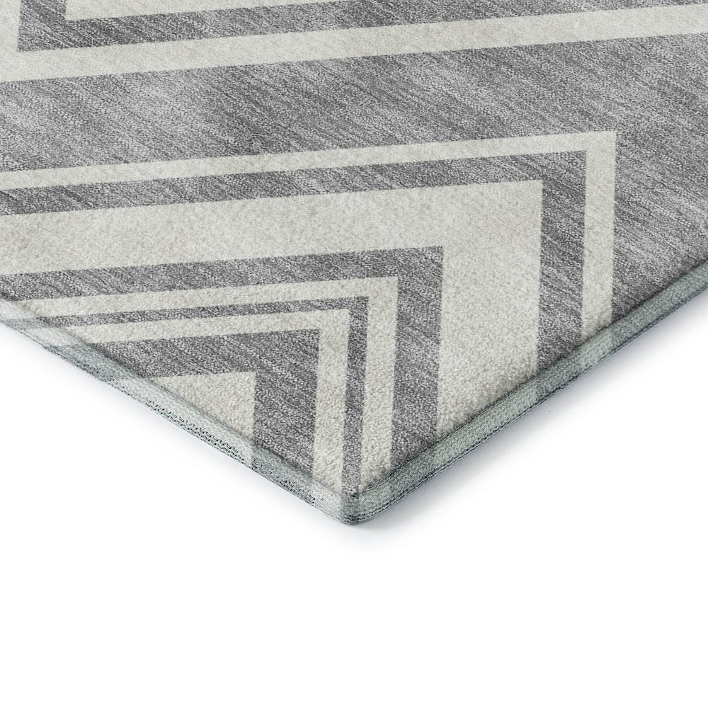 Luxury Washable Indoor/Outdoor The Reserve Pewter 3' x 5' Rug