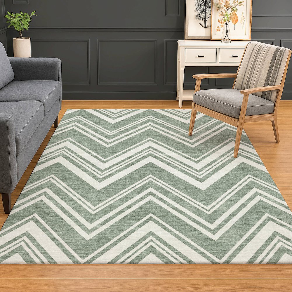 Luxury Washable Indoor/Outdoor The Reserve Sage 8' x 10' Rug