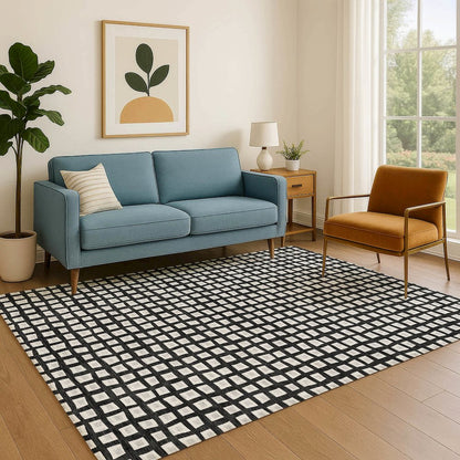 Luxury Washable Indoor/Outdoor The Reserve Black 8' x 10' Rug