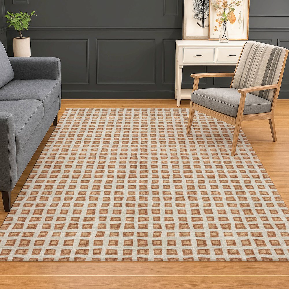 Luxury Washable Indoor/Outdoor The Reserve Copper 8' x 10' Rug