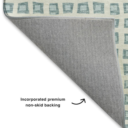 Luxury Washable Indoor/Outdoor The Reserve Teal 3' x 5' Rug
