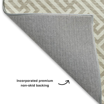 Luxury Washable Indoor/Outdoor The Reserve Flax 3' x 5' Rug