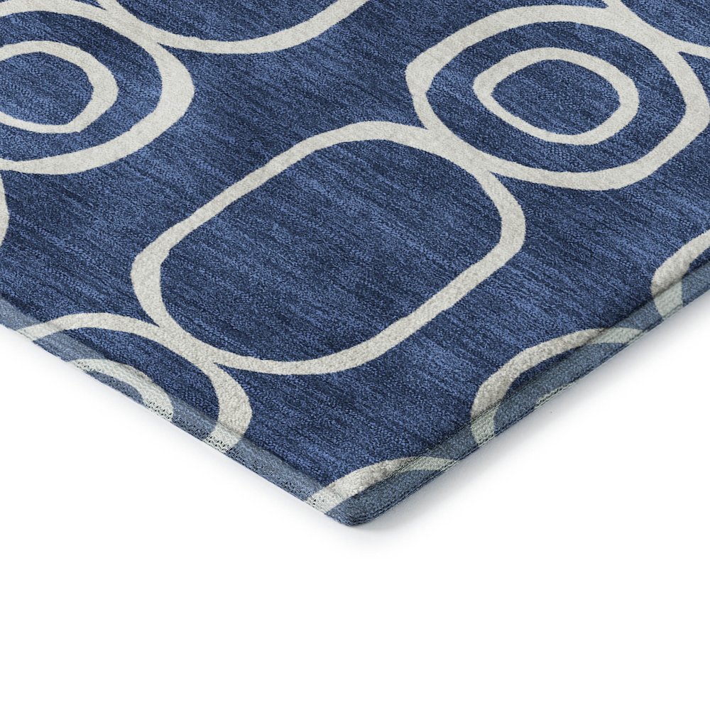 Luxury Washable Indoor/Outdoor The Reserve Navy 3' x 5' Rug