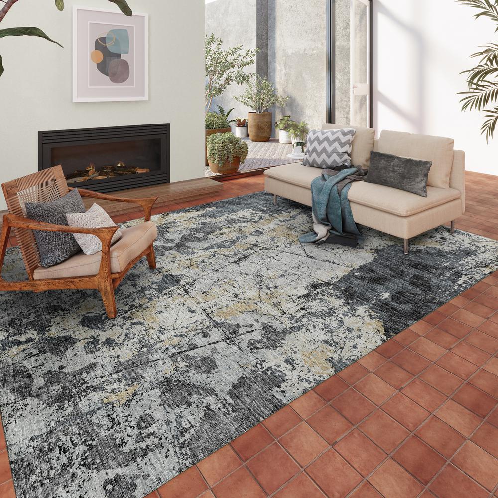 Indoor/Outdoor Accord AAC33 Black Washable 8' x 10' Rug
