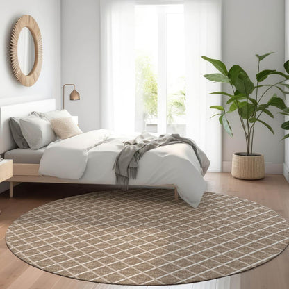 Indoor/Outdoor York YO1 Taupe Washable 8' x 8' Rug