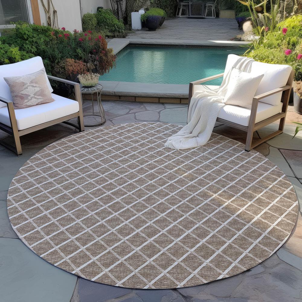 Indoor/Outdoor York YO1 Taupe Washable 8' x 8' Rug