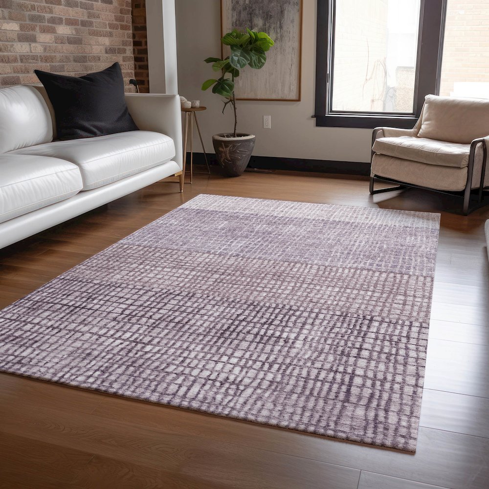 Machine Washable Indoor/Outdoor Chantille Purple 9' x 12' Rug