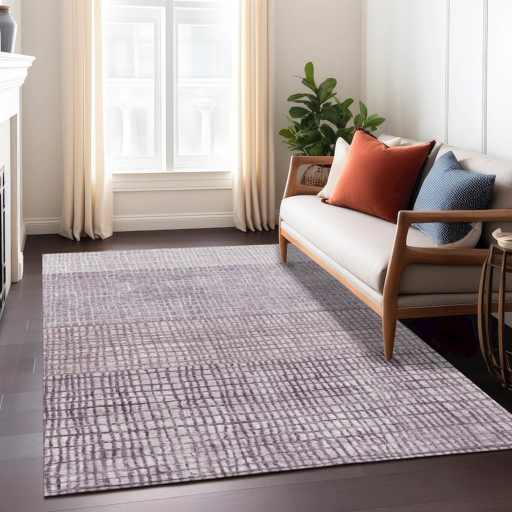 Machine Washable Indoor/Outdoor Chantille Purple 9' x 12' Rug