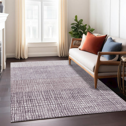 Machine Washable Indoor/Outdoor Chantille Purple 9' x 12' Rug