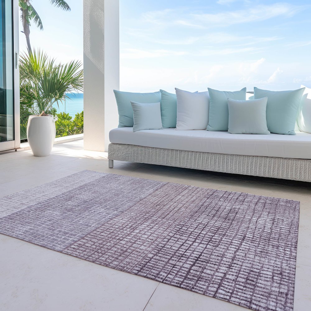 Machine Washable Indoor/Outdoor Chantille Purple 9' x 12' Rug