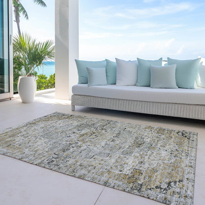 Machine Washable Indoor/Outdoor Chantille Taupe 9' x 12' Rug
