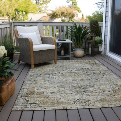 Machine Washable Indoor/Outdoor Chantille Taupe 9' x 12' Rug
