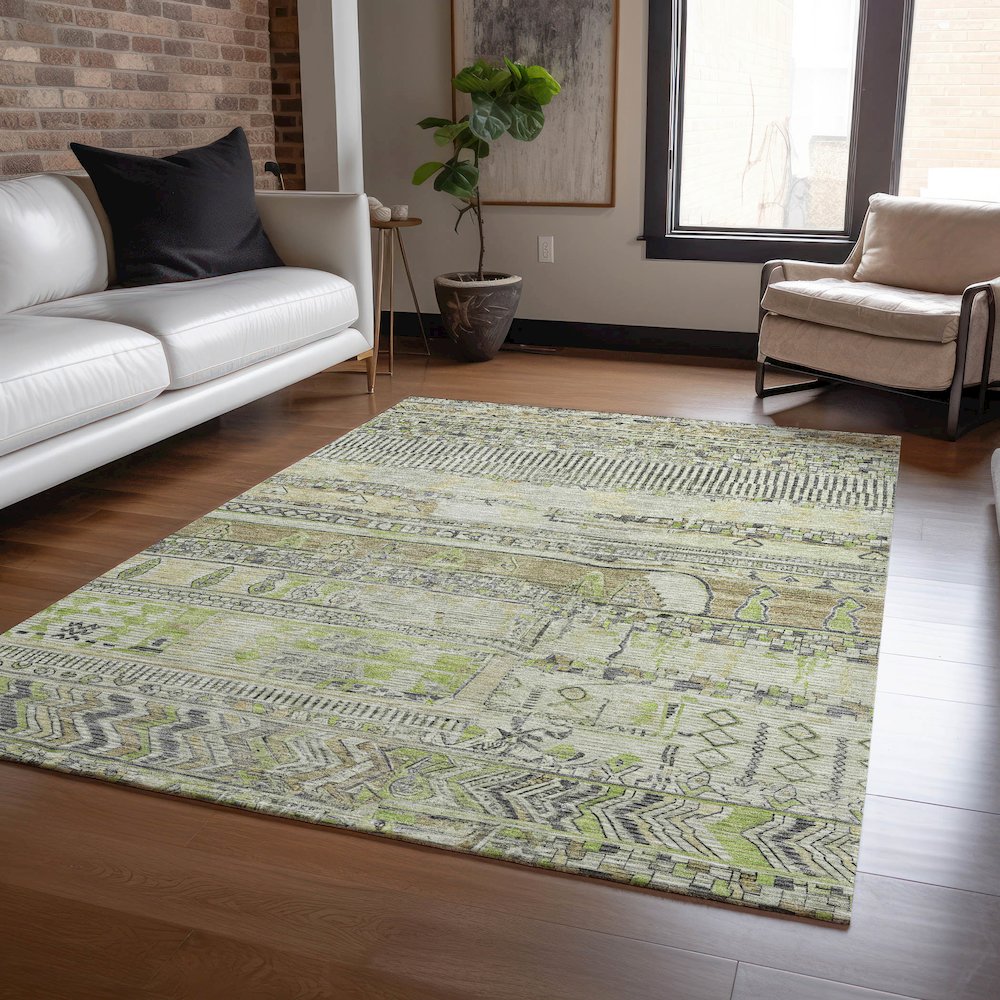 Machine Washable Indoor/Outdoor Chantille Beige 9' x 12' Rug