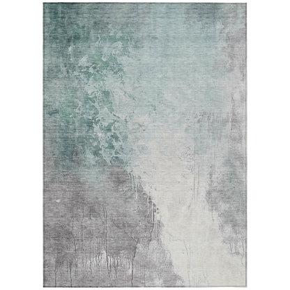 Machine Washable Indoor/Outdoor Chantille Seafoam 9' x 12' Rug