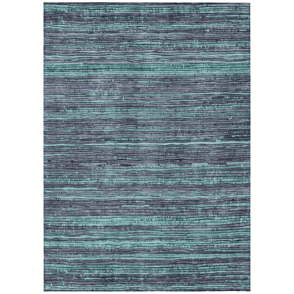 Machine Washable Indoor/Outdoor Chantille Teal 9' x 12' Rug