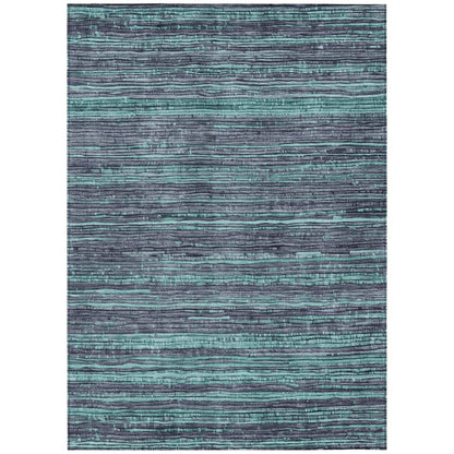Machine Washable Indoor/Outdoor Chantille Teal 9' x 12' Rug