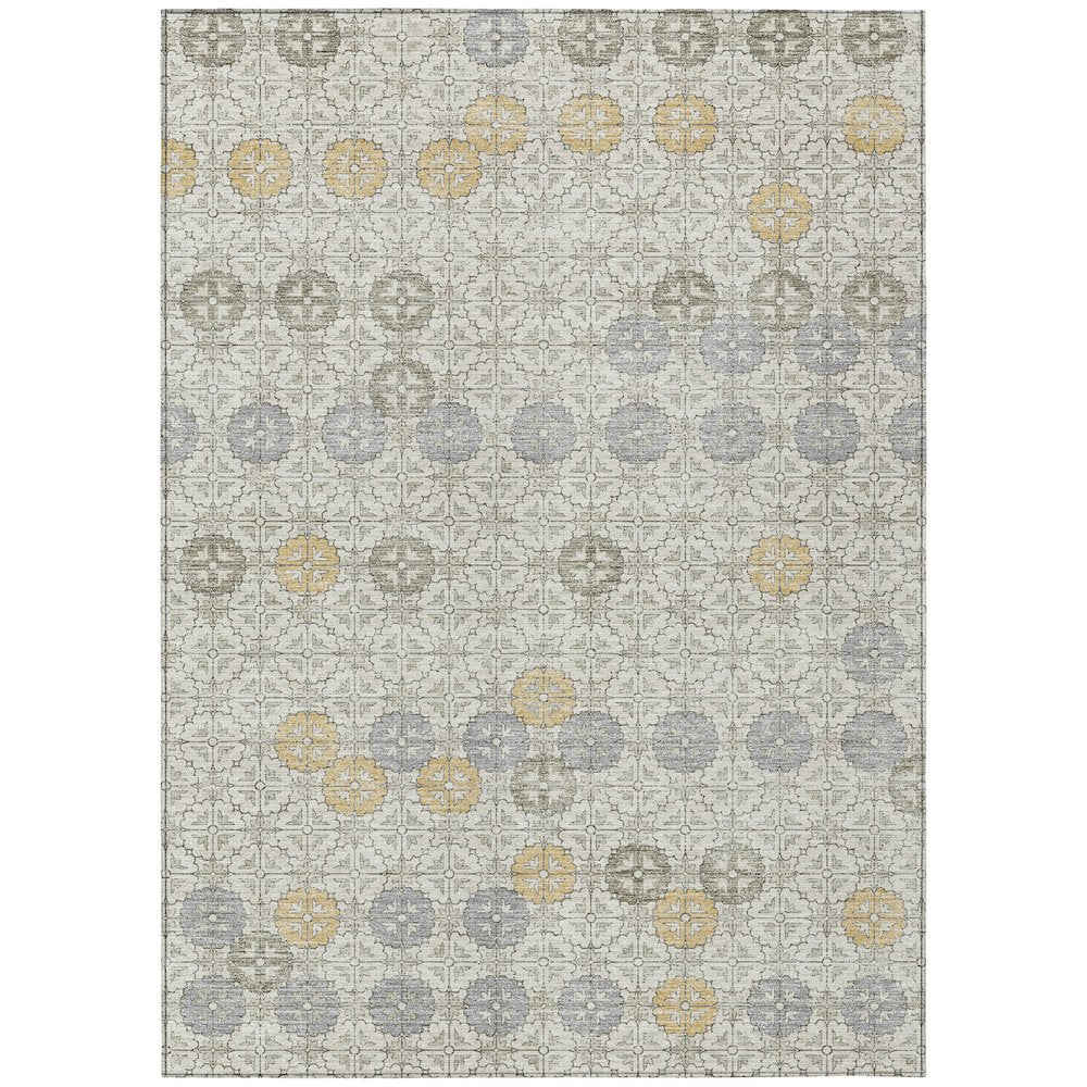 Machine Washable Indoor/Outdoor Chantille Ivory 9' x 12' Rug