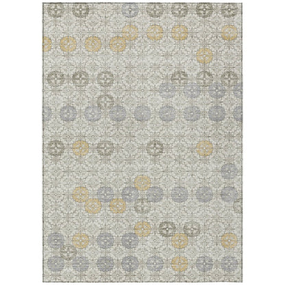Machine Washable Indoor/Outdoor Chantille Ivory 9' x 12' Rug