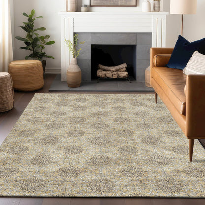 Machine Washable Indoor/Outdoor Chantille Gold 9' x 12' Rug