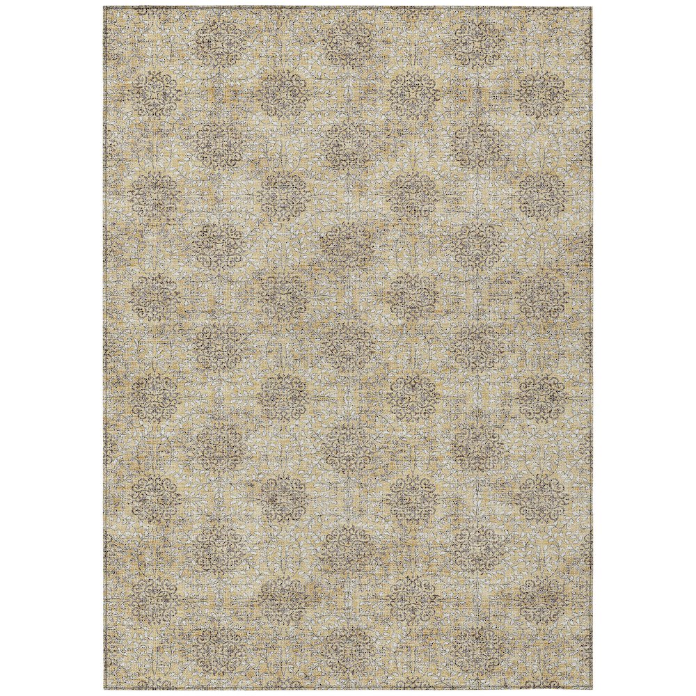 Machine Washable Indoor/Outdoor Chantille Gold 9' x 12' Rug