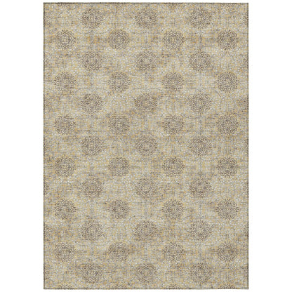 Machine Washable Indoor/Outdoor Chantille Gold 9' x 12' Rug