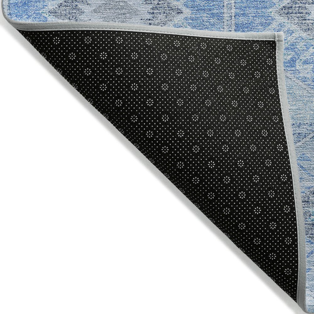 Machine Washable Indoor/Outdoor Chantille Blue 5' x 7'6" Rug