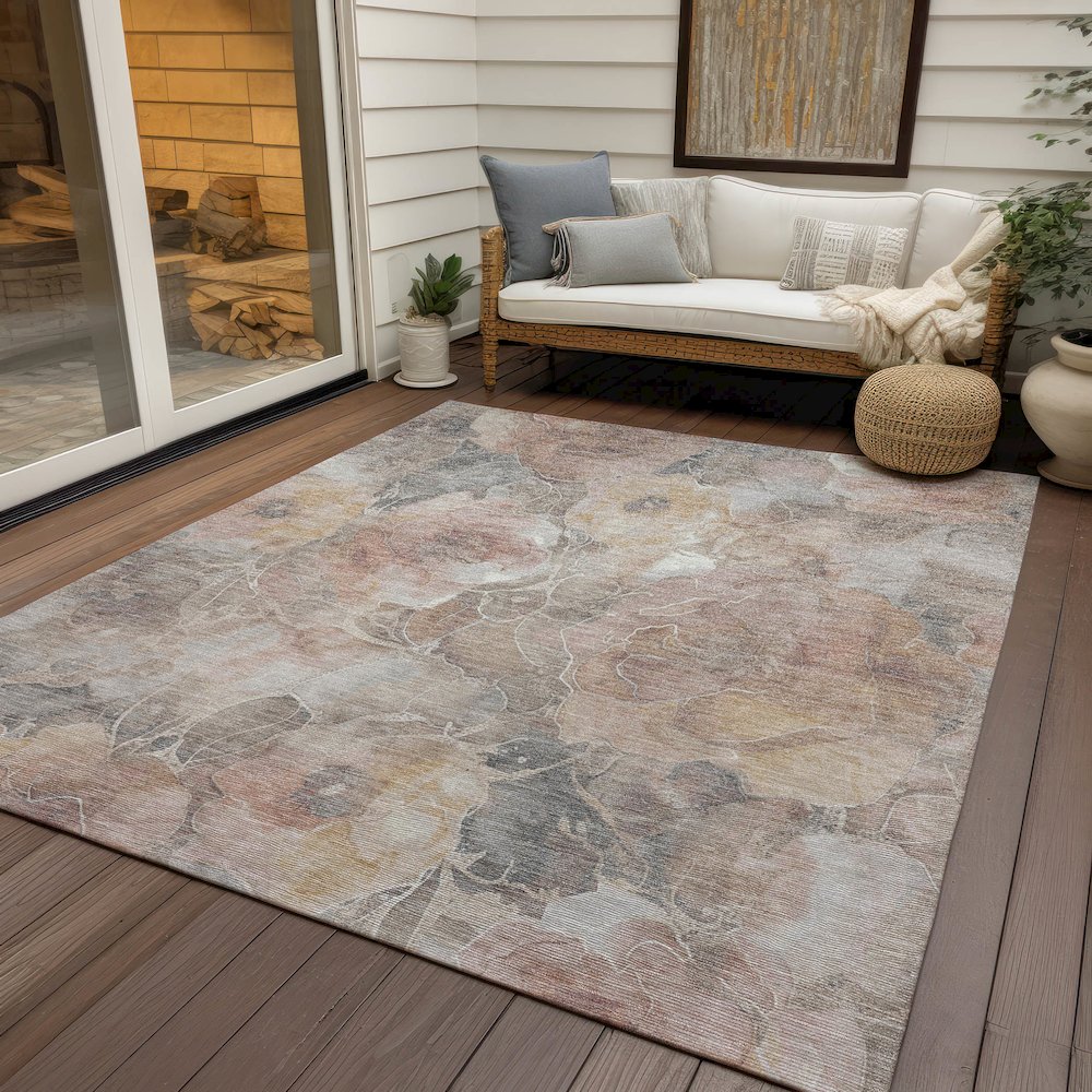 Machine Washable Indoor/Outdoor Chantille Taupe 9' x 12' Rug