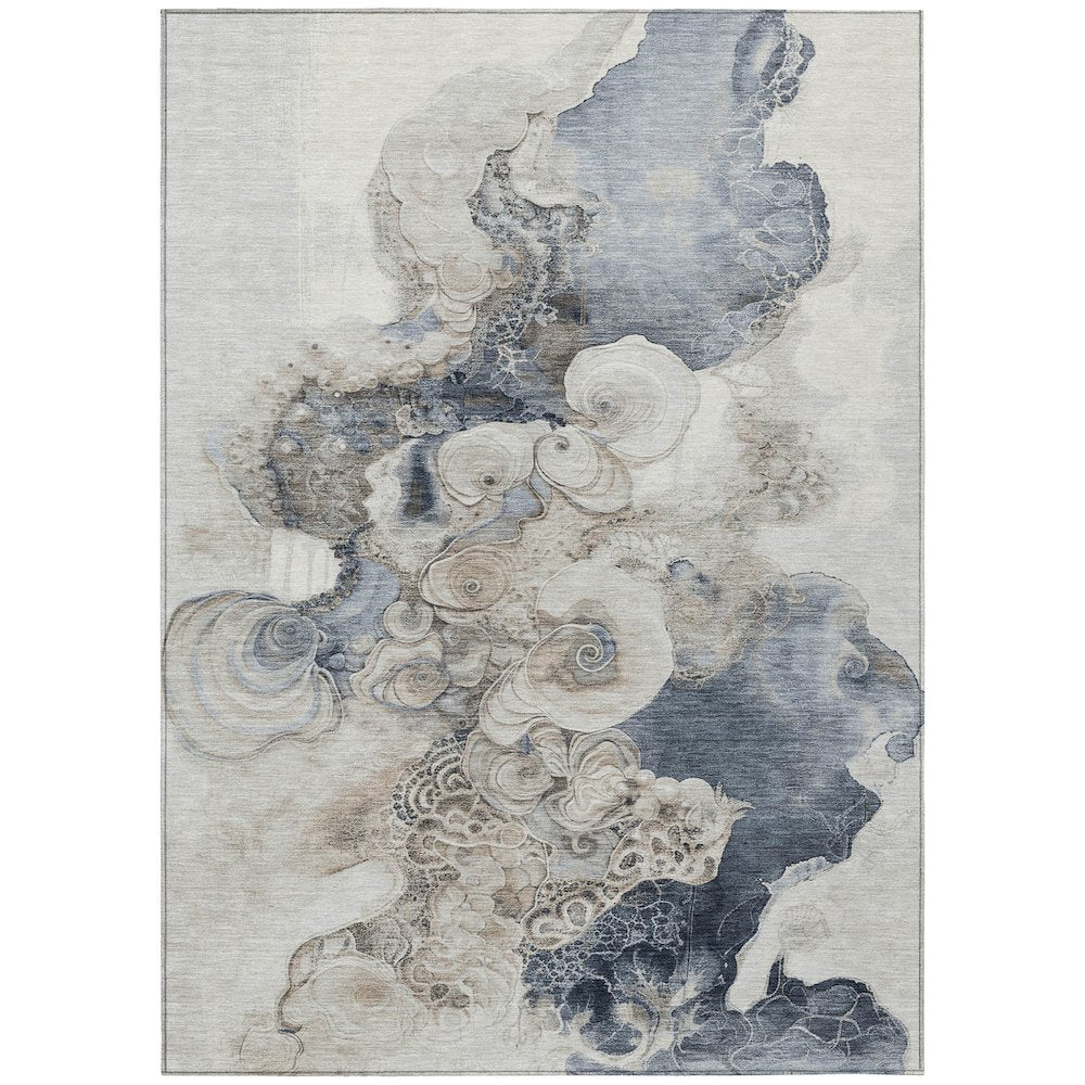 Machine Washable Indoor/Outdoor Chantille Ivory 9' x 12' Rug
