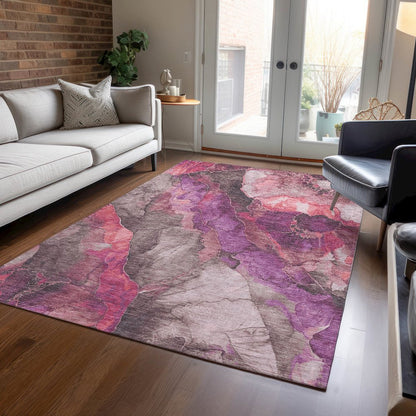 Machine Washable Indoor/Outdoor Chantille Blush 9' x 12' Rug