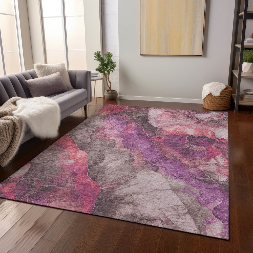 Machine Washable Indoor/Outdoor Chantille Blush 9' x 12' Rug