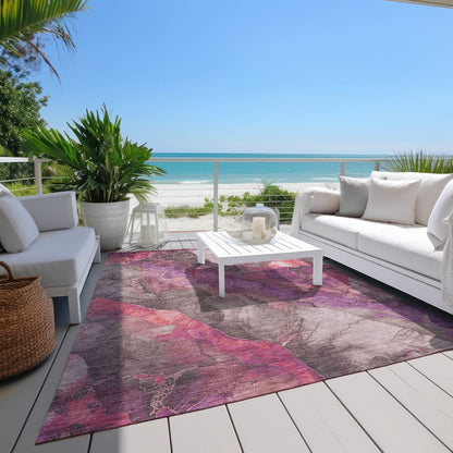 Machine Washable Indoor/Outdoor Chantille Blush 9' x 12' Rug