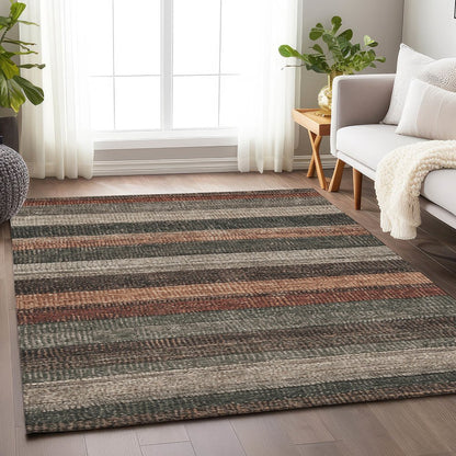 Machine Washable Indoor/Outdoor Chantille Paprika 9' x 12' Rug