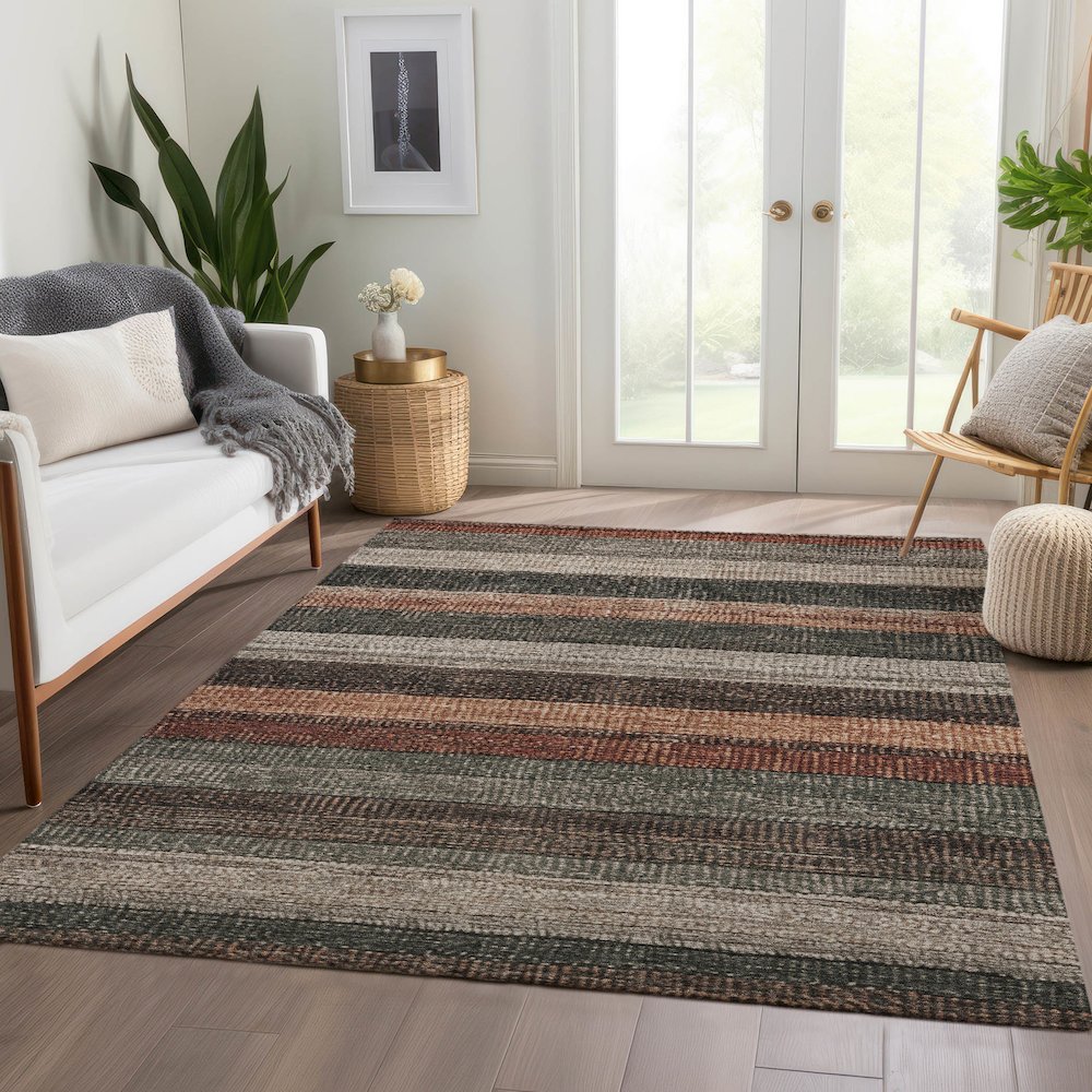 Machine Washable Indoor/Outdoor Chantille Paprika 9' x 12' Rug