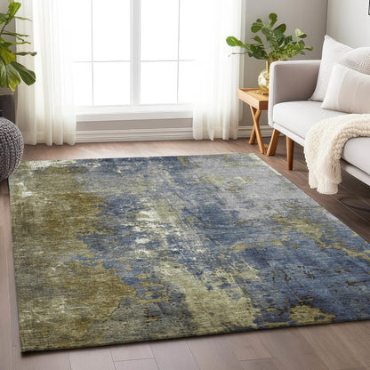 Machine Washable Indoor/Outdoor Chantille Khaki 9' x 12' Rug