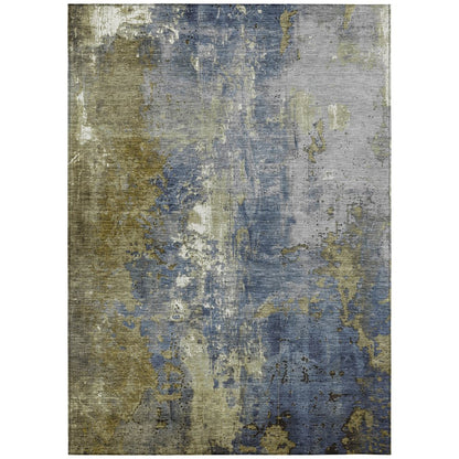 Machine Washable Indoor/Outdoor Chantille Khaki 9' x 12' Rug