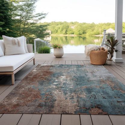 Machine Washable Indoor/Outdoor Chantille Paprika 9' x 12' Rug