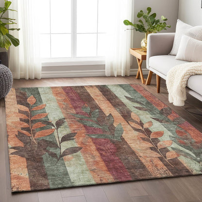 Machine Washable Indoor/Outdoor Chantille Terracotta 9' x 12' Rug