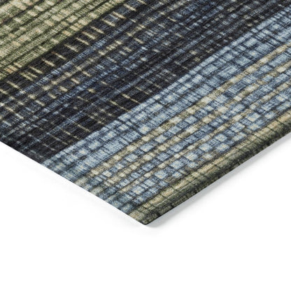 Machine Washable Indoor/Outdoor Chantille Blue 5' x 7'6" Rug