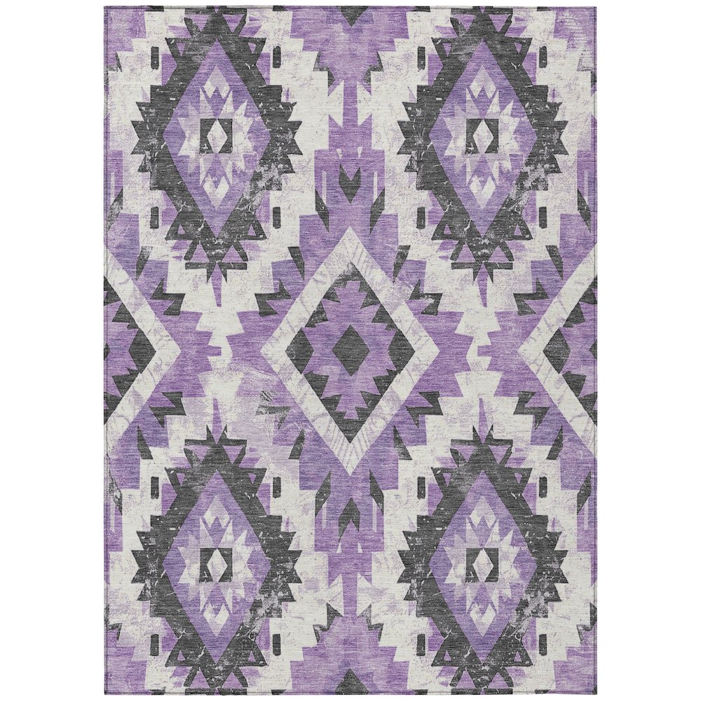 Machine Washable Indoor/Outdoor Chantille Purple 9' x 12' Rug