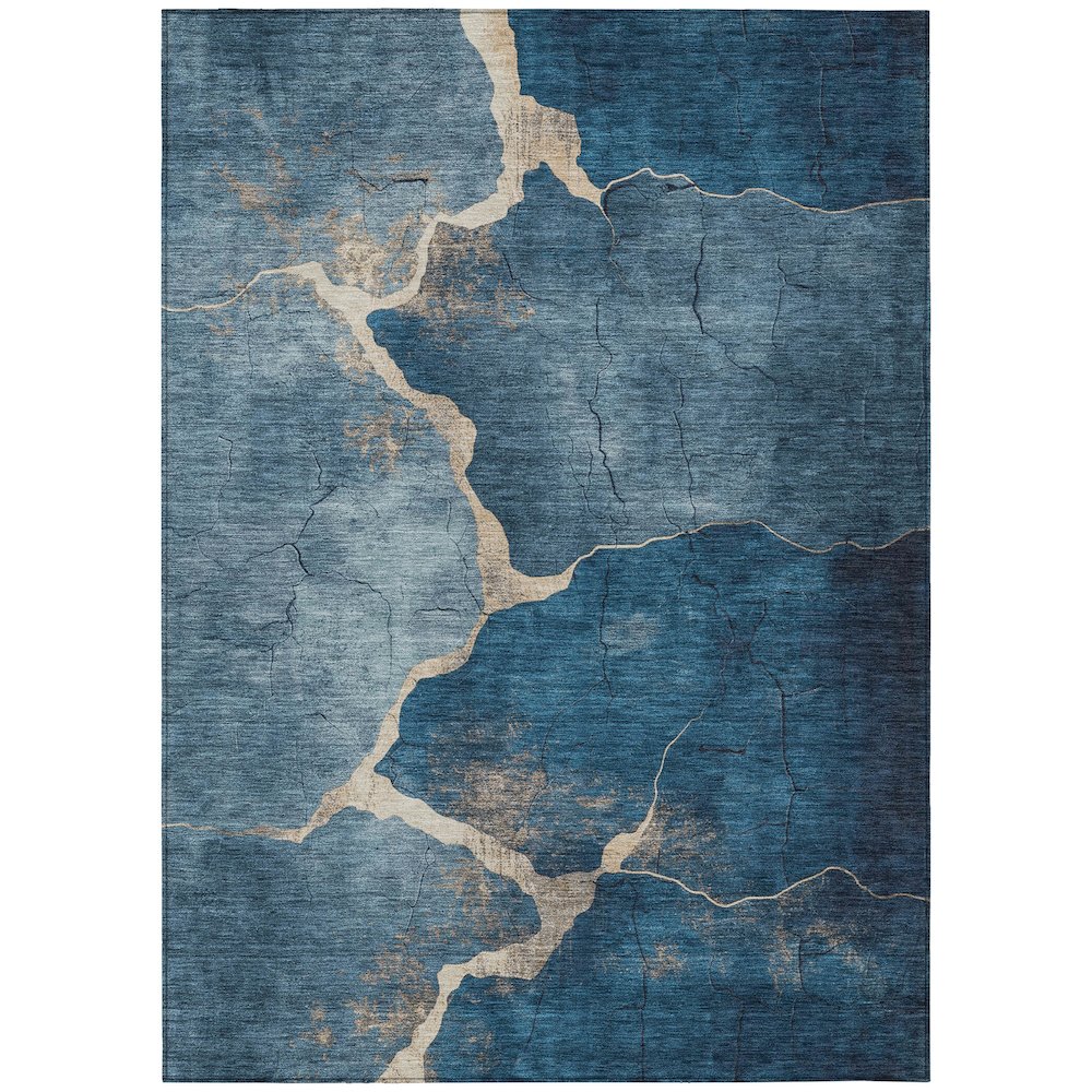Machine Washable Indoor/Outdoor Chantille Navy 9' x 12' Rug