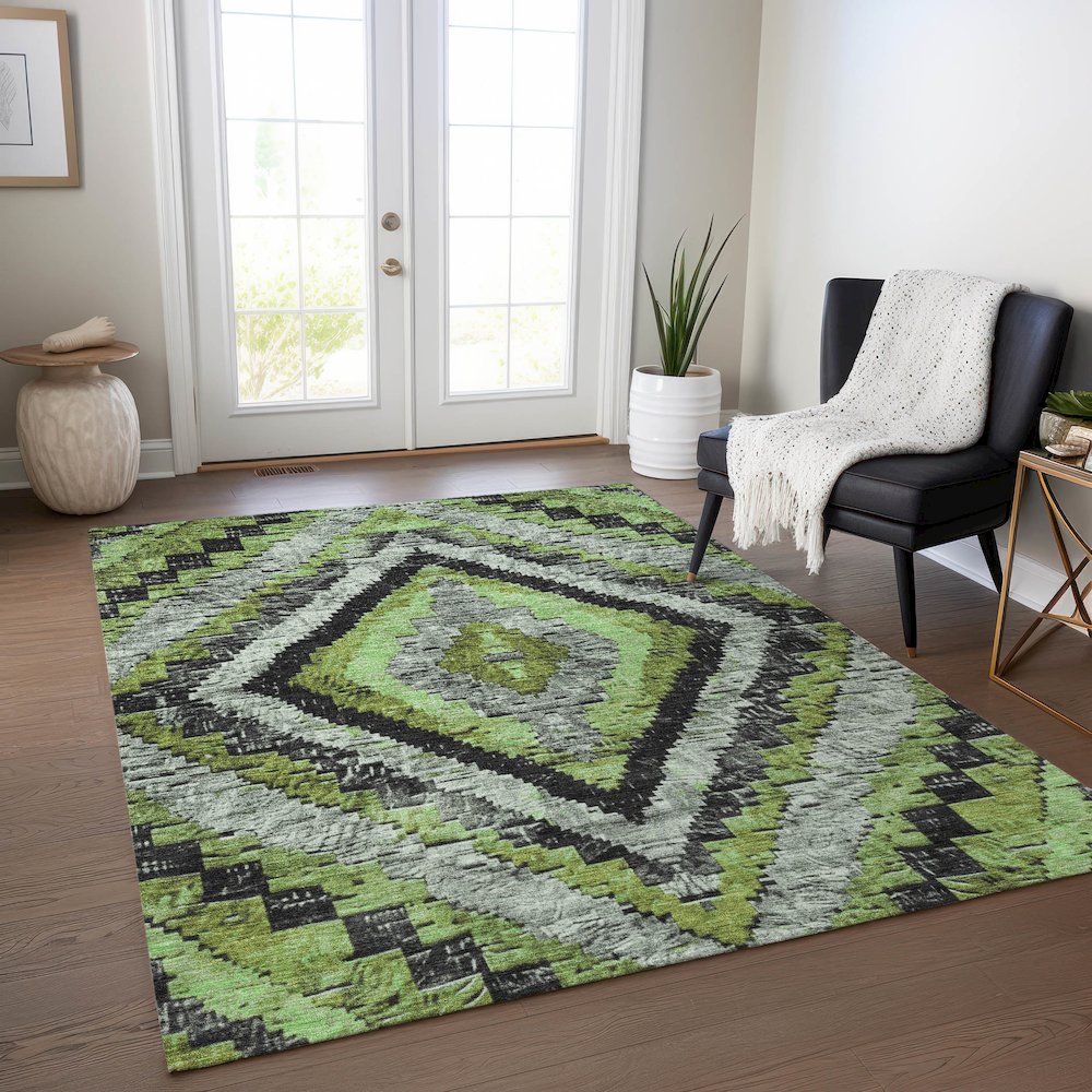 Machine Washable Indoor/Outdoor Chantille Aloe 9' x 12' Rug
