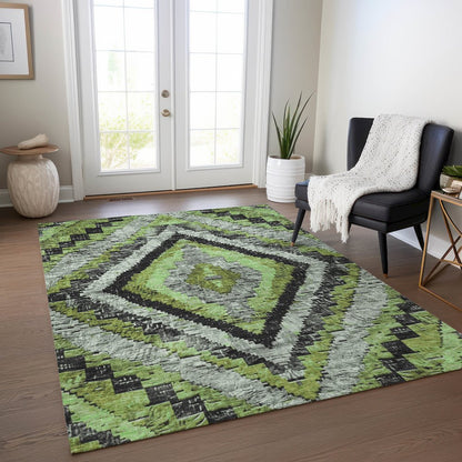 Machine Washable Indoor/Outdoor Chantille Aloe 9' x 12' Rug